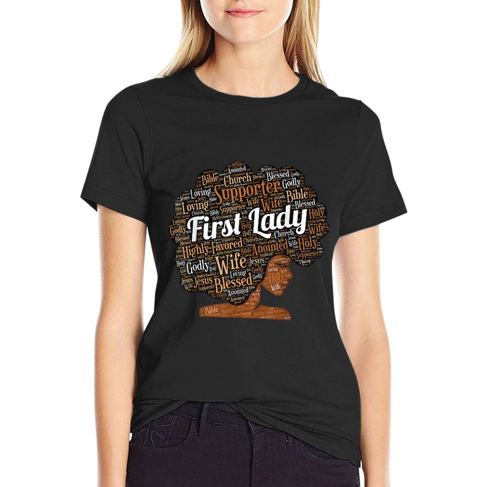 First Lady  Pastor's Wife Black Woman Afro T-Shirt