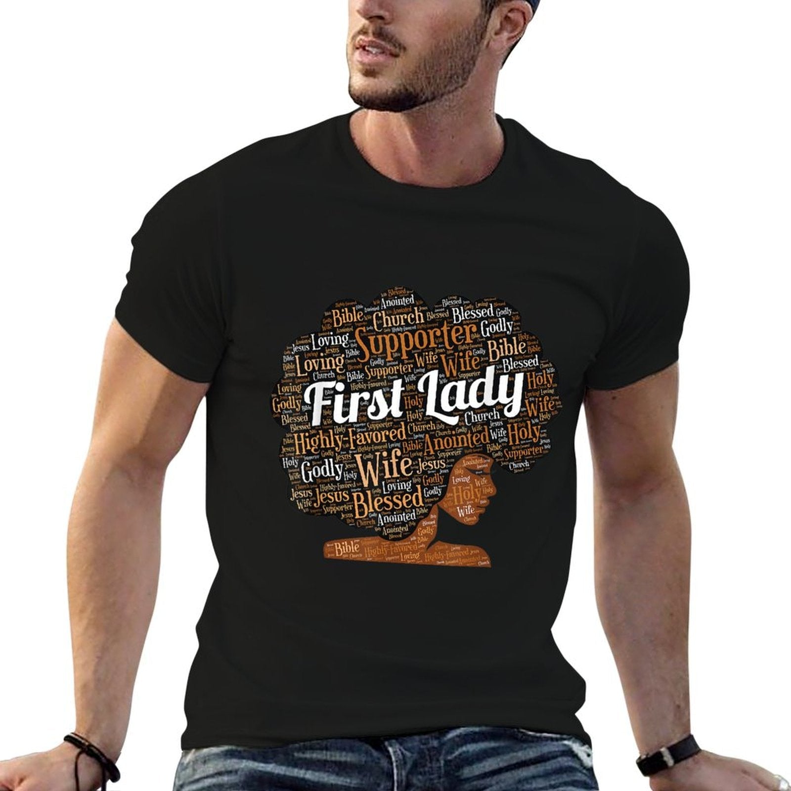 First Lady  Pastor's Wife Black Woman Afro T-Shirt